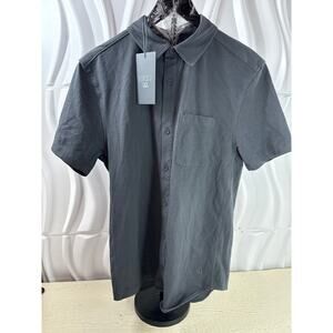 VRST Men’s Refined Knit Button Down Shirt Charcoal S NEW WITH TAGS!!!